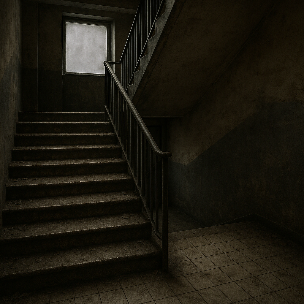 Avant — Cage d'escalier d'immeuble après infestation